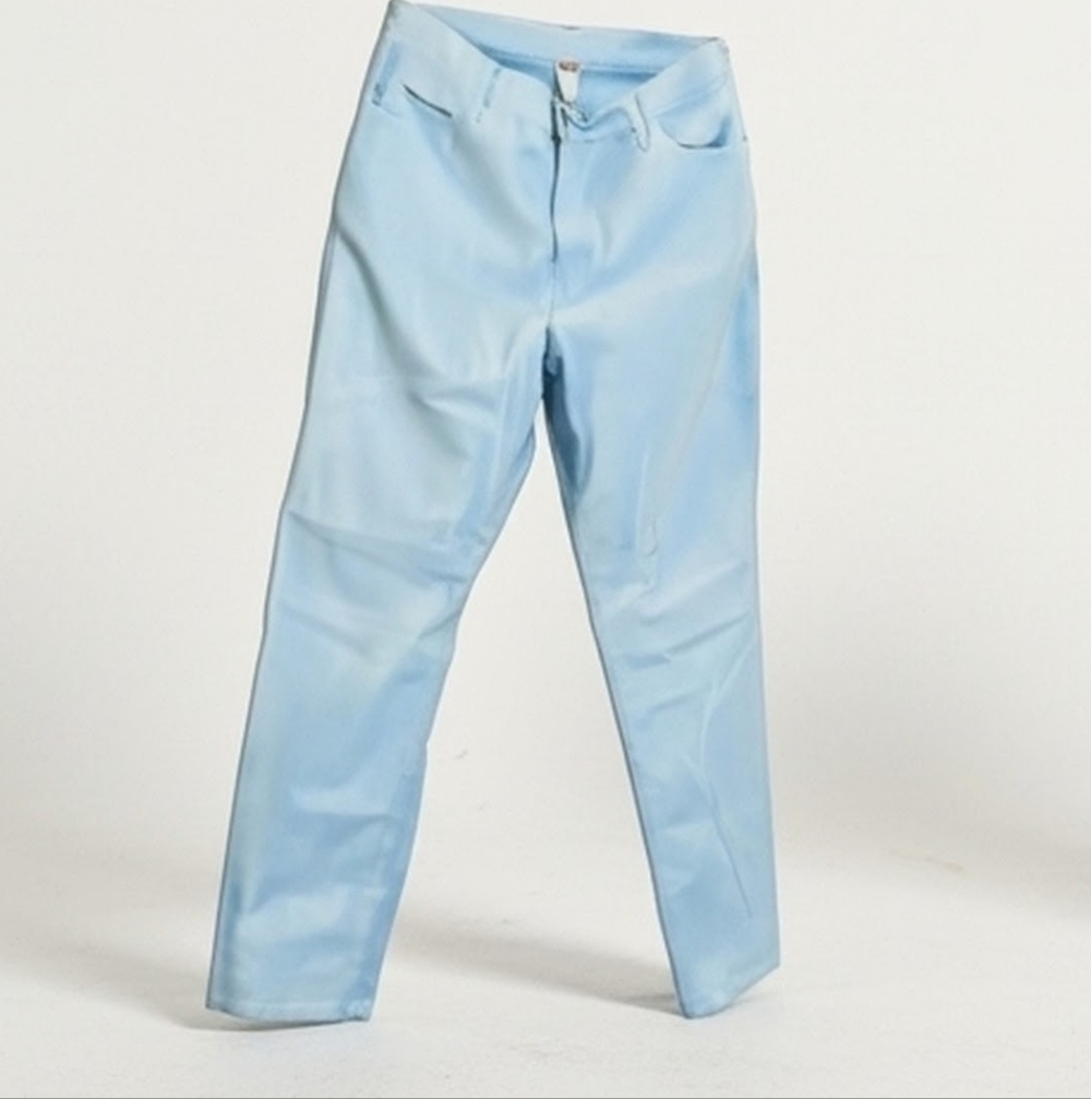 Tianello Vintage Women's Robin's Egg Blue stretch cotton high waist XL 32 In